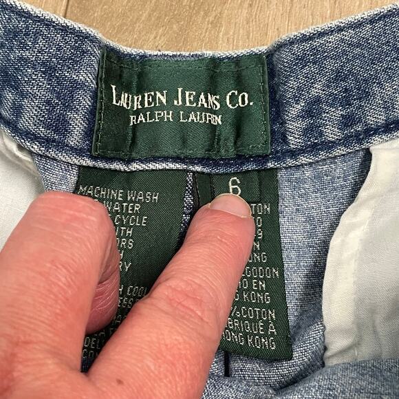 Vintage Ralph Lauren Jeans Co Denim Shorts Size 6 High Rise 90s Mom Shorts - Picture 4 of 4
